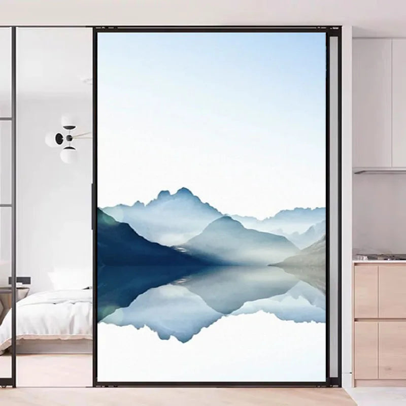 Custom Size Window Films Glass Film Stickers Poster Self Adhesive /Static Cling Frosted Privacy Sticker Lake Hills Picture
