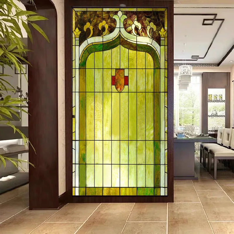 Window Film Frosted Stained Glass Films Custom Size Privacy Static Cling Prairie Stickers for Kitchen Bathroom Office Skylight