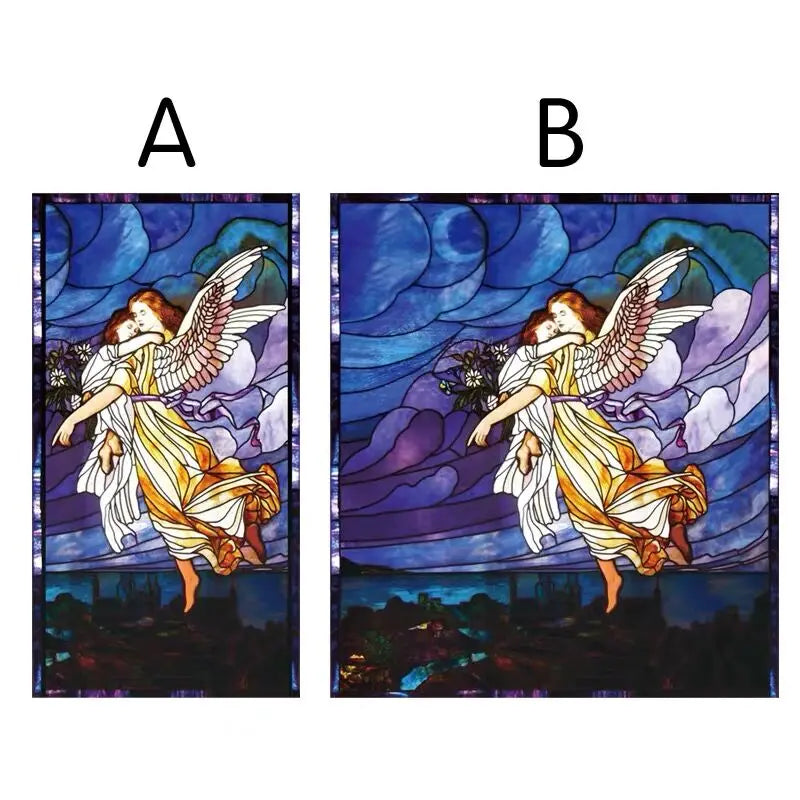 European Church Jesus,Angel Glass Films Stained Window Opaque Frosted Sticker Self Adhesive/Static Cling Privacy do custom size