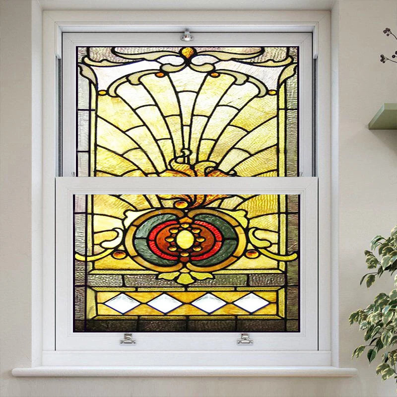 Window Film Frosted Stained Glass Films Custom Size Privacy Static Cling Prairie Stickers for Kitchen Bathroom Office Skylight