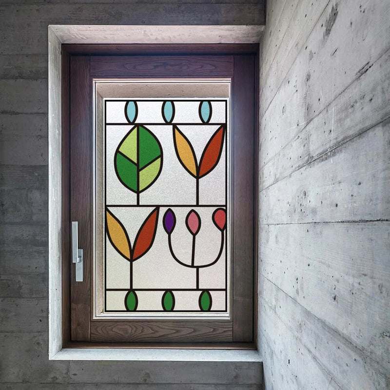 Windows Glass Films Stained Glass Door Stickers Frosted/3D Etched/Transparent Customized size Leaves for Kitchen Office Bathroom