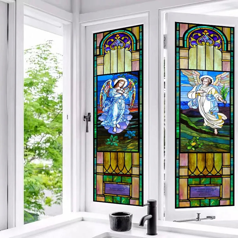 Window Film Glass Films Stained Simulated Frosted Windows Static Cling Privacy Door Sticker Church Jesus Painting Custom Size