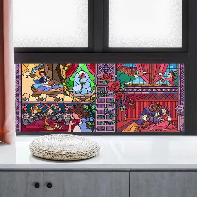 Custom Size Stained Glass Window Film Frosted Glass Sticker Custom Size For Kitchen Kids Room Door Bathroom Home Decor