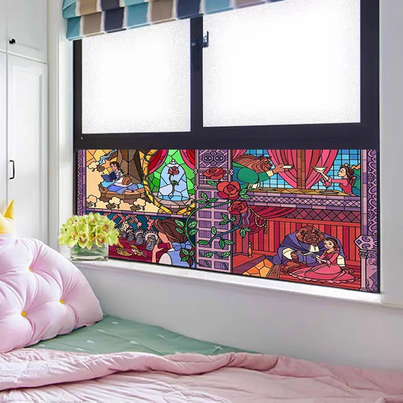 Custom Size Stained Glass Window Film Frosted Glass Sticker Custom Size For Kitchen Kids Room Door Bathroom Home Decor