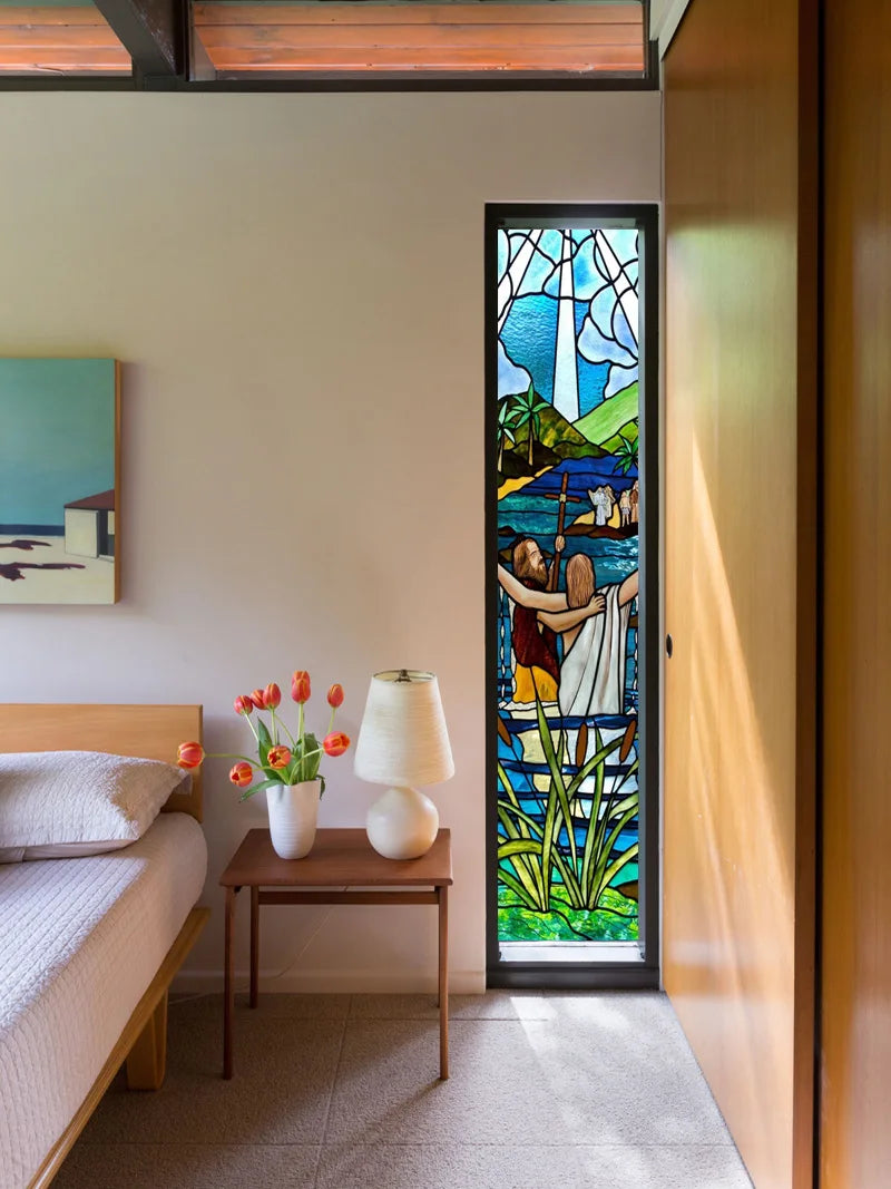 Stained Glass Wndow Film Frosted Glass Sticker Custom Size Jesus Church Poster For Door Bathroom Kitchen Light Box Home Decor