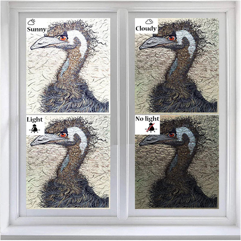 Stained Glass Window Film 3D Frosted Privacy Static Cling Door Stickers Reptile Birds Custom Size For Bathroom Office Home Decor