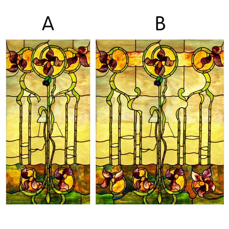 Custom Static Cling Frosted Stained Glass Window Film, PVC Self-Adhesive Window Films,Church Home Door Stickers