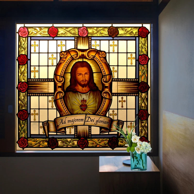 Window Film Stained Glass Films Frosted Privacy Static Cling Retro Sticker For Bathroom Cabinet Door Home Decor Skylight Covers