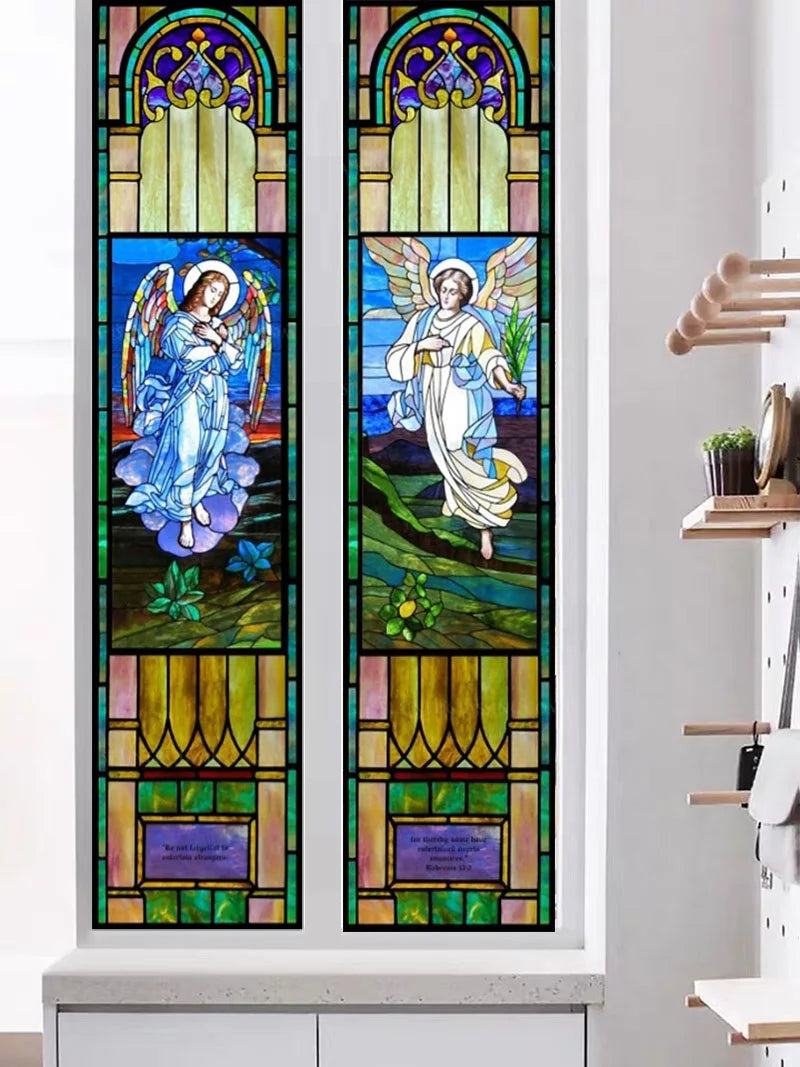 Window Film Glass Films Stained Simulated Frosted Windows Static Cling Privacy Door Sticker Church Jesus Painting Custom Size