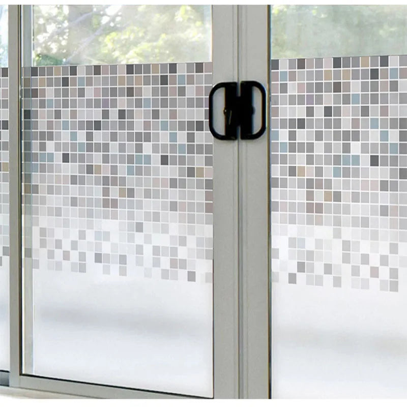 Custom Size Window Film,Translucent Static Cling Glass Films, Mosaic Privacy Stickers, Bathroom, Kitchen, Home, Office Decor