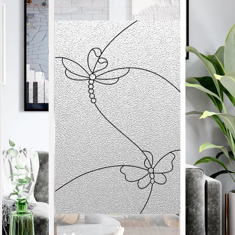 Custom Size Stained Glass Film Non-adhesive Electrostatic Cling Window Sticker For Bathroom Balcony Door Window Glass