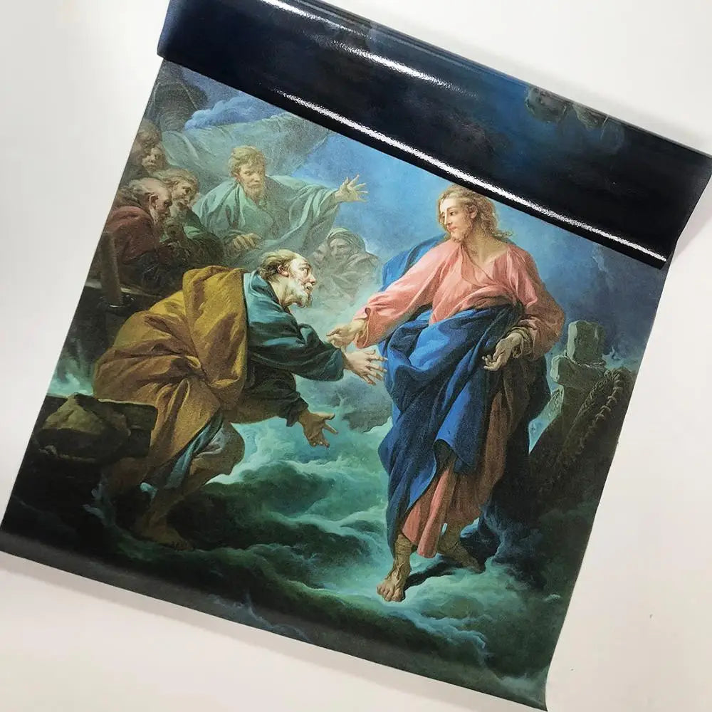 Frosted Privacy Window Film Stained Glass Film Church Style Virgin Angel Colorful Window Stickers Shower Bathroom Glass Film