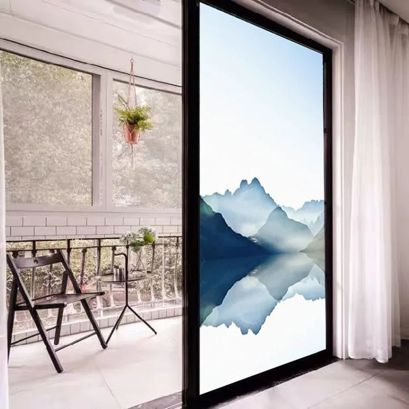Custom Size Window Films Glass Film Stickers Poster Self Adhesive /Static Cling Frosted Privacy Sticker Lake Hills Picture