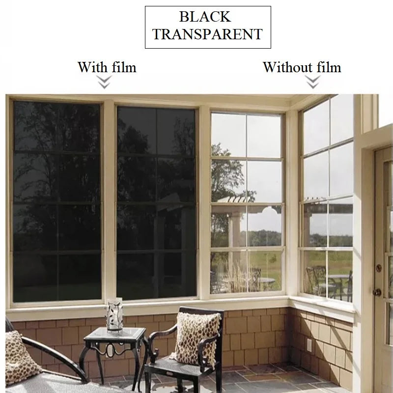 Window Film One Way Mirror Glass Films Black Opaque/Transparent Insulation Solar Tint Stickers UV Reflective For Home Decor