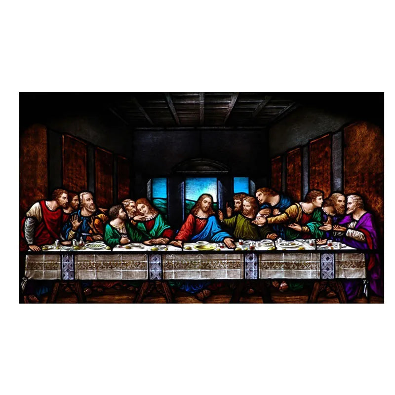 Custom Size Window Film Glass Films Church Jesus Sticker The Last Supper Poster for Chapel Lift Window Sliding Door Home Decor