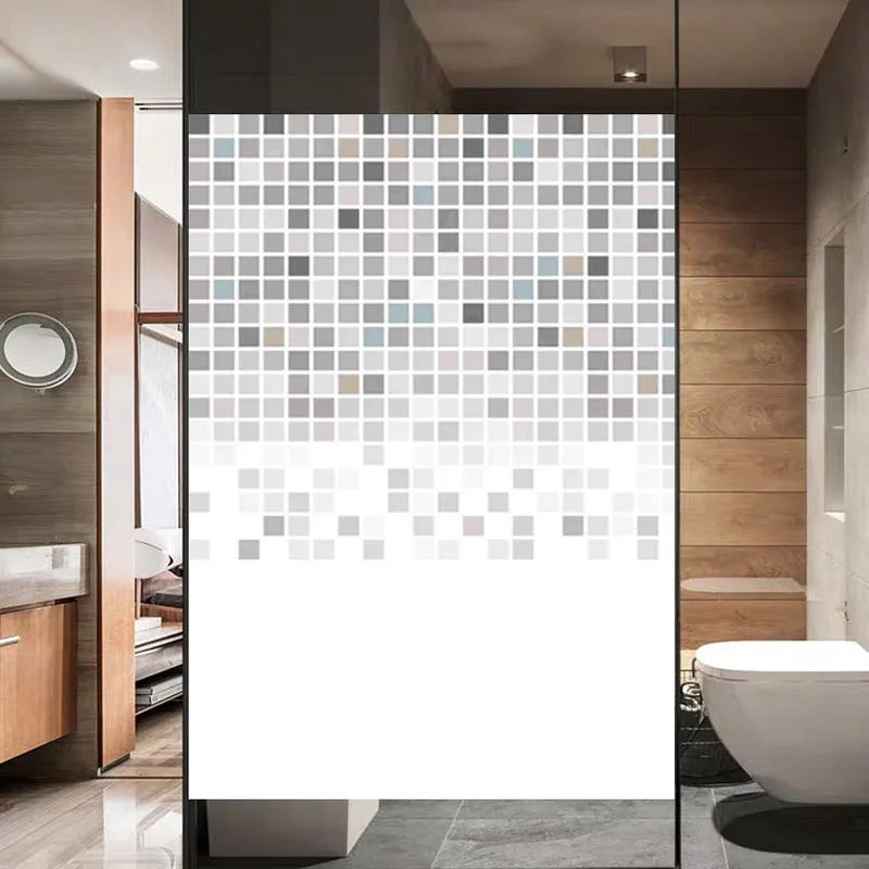 Custom Size Window Film,Translucent Static Cling Glass Films, Mosaic Privacy Stickers, Bathroom, Kitchen, Home, Office Decor