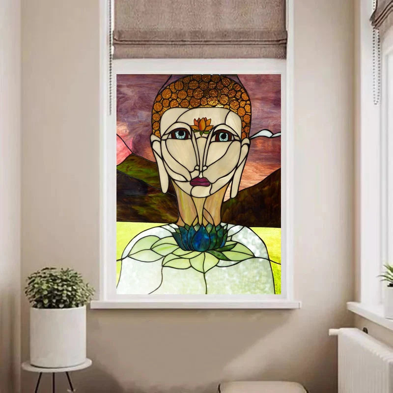 Window Film Frosted Stained Glass Films Custom Size Static Cling People Girls Angel Sticker For Room Kitchen Office Home Decor