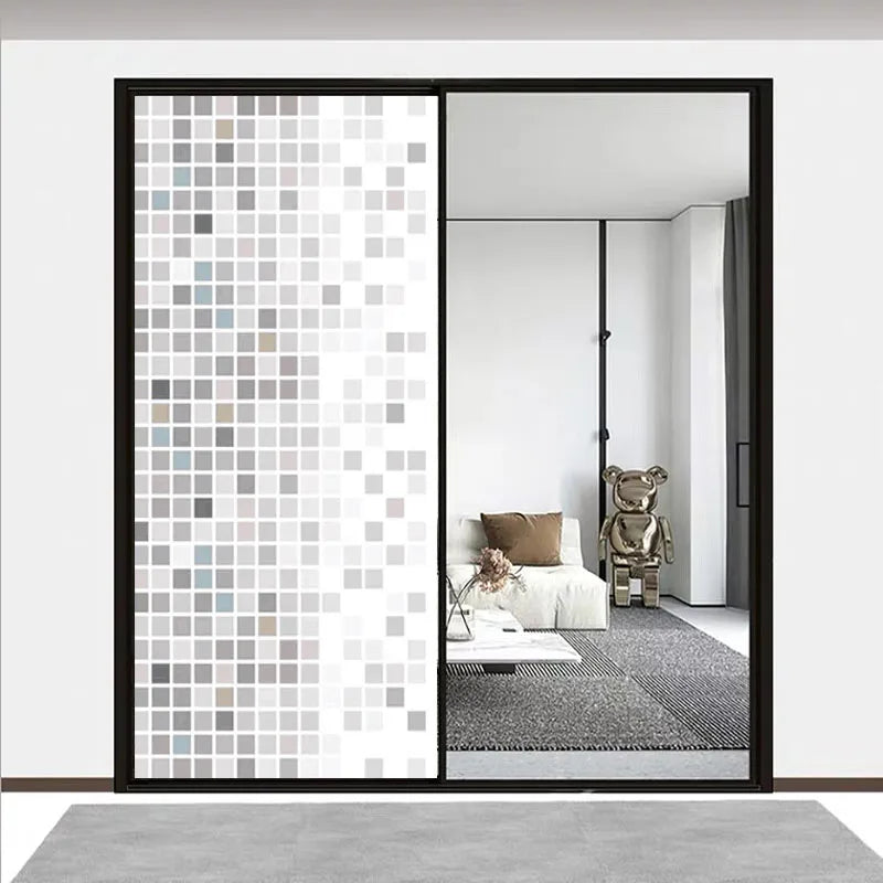Custom Size Window Film,Translucent Static Cling Glass Films, Mosaic Privacy Stickers, Bathroom, Kitchen, Home, Office Decor
