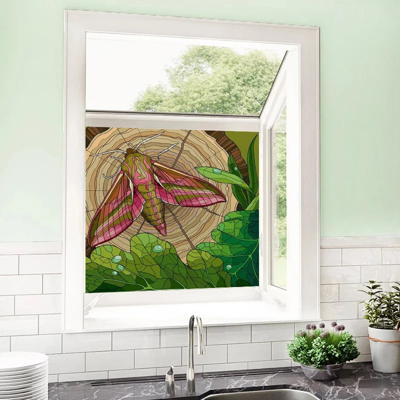Window Film Frosted Stained Glass Films,Customized Art Deco Design Colour Static Cling Sticker,Home Decor Foil Window Treatment