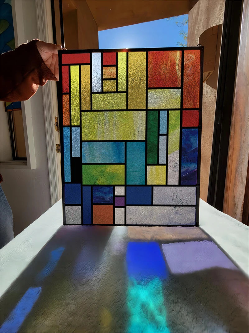 Window Film 3D Frosted Stained Glass Films,Customized Art Design Mosaic Static Cling Sticker,Home Decor Foil Window Treatment