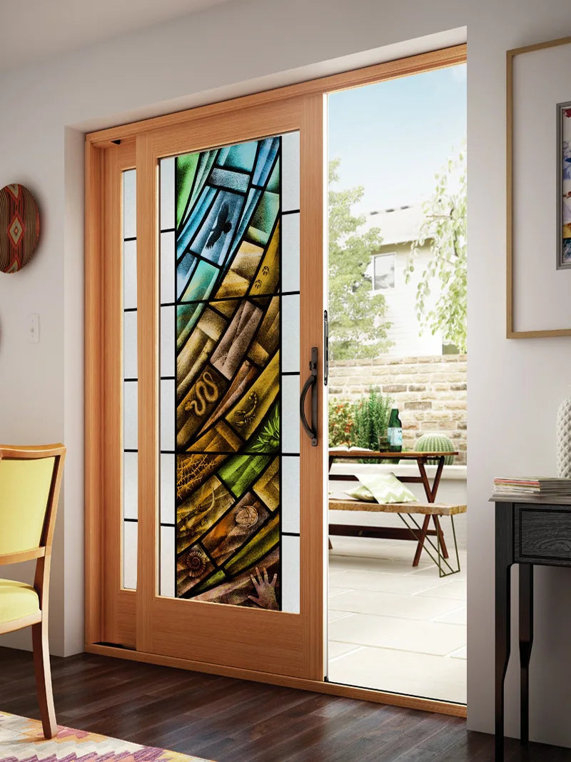Custom size Stained Glass Window Film Retro Stickers Static Cling For Kitchen Bathroom Bedroom Glass Sliding Door Home Decor