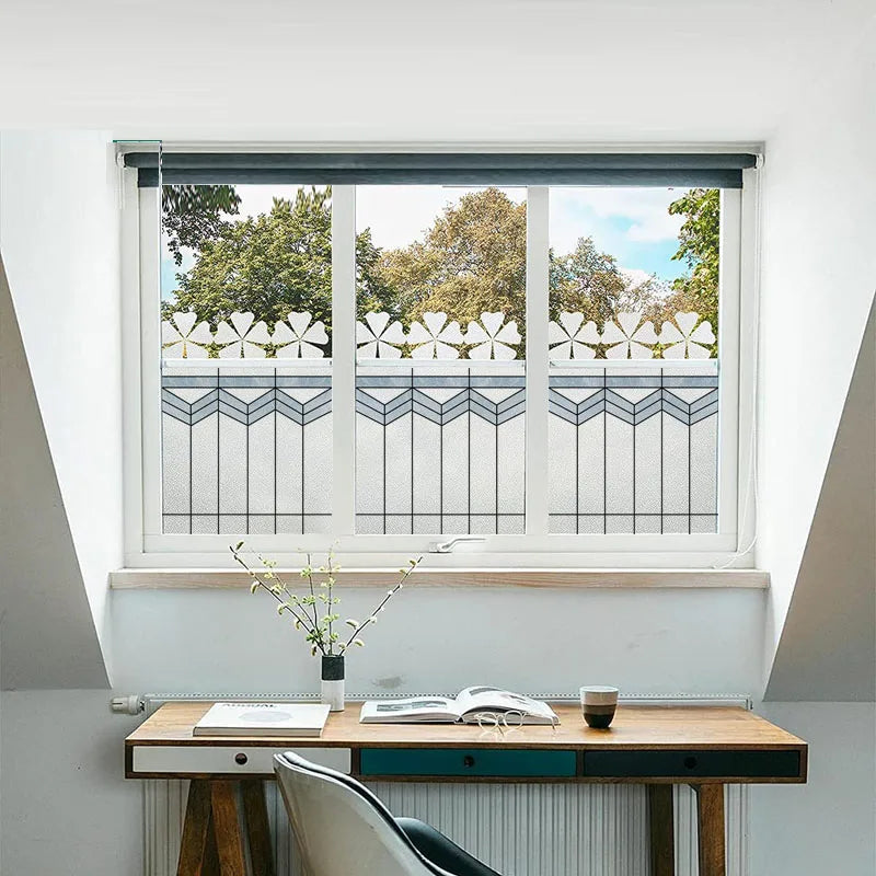 Custom size Window Film Stained Glass Films Square Window Sticker Retro Privacy Frosted Static Cling Home Decor for Glass Door