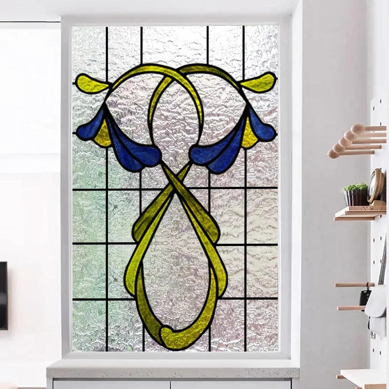 Custom size 3D Matte Window Film Stained Glass Decorative Uv Window Sticker Privacy Frosted Static Cling Window Decor for Glass
