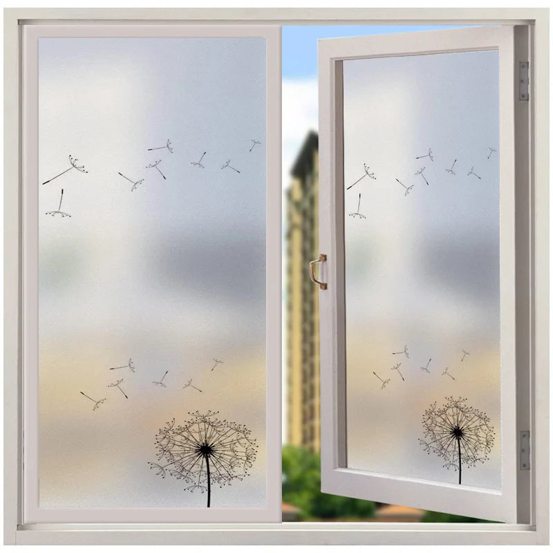 Custom Size Stained Glass Window Film,Frosted Privacy Static Cling,Privacy Films Door Sticker,Kitchen Bathroom Tree Home Decor