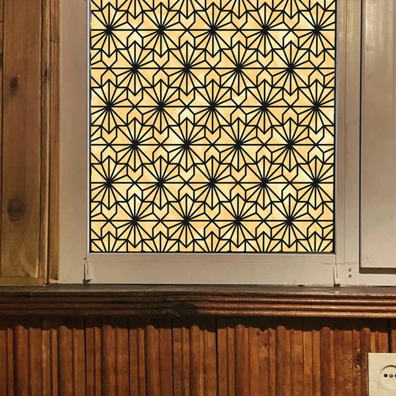 Window Film Frosted Stained Glass Films,Customized Art Deco Design Static Cling Door Sticker,Home Decor Foil Window Treatment