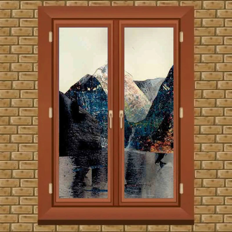 Window Film Frosted Stained Glass Films,Customized Scenery,Tree,Waterfall,Static Cling Sticker,Home Decor Foil Window Treatment