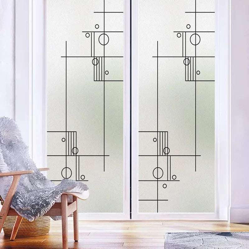 Custom Size Stained Glass Window Film,Frosted Privacy Static Cling,Privacy Films Door Sticker,Kitchen Bathroom Home Decor