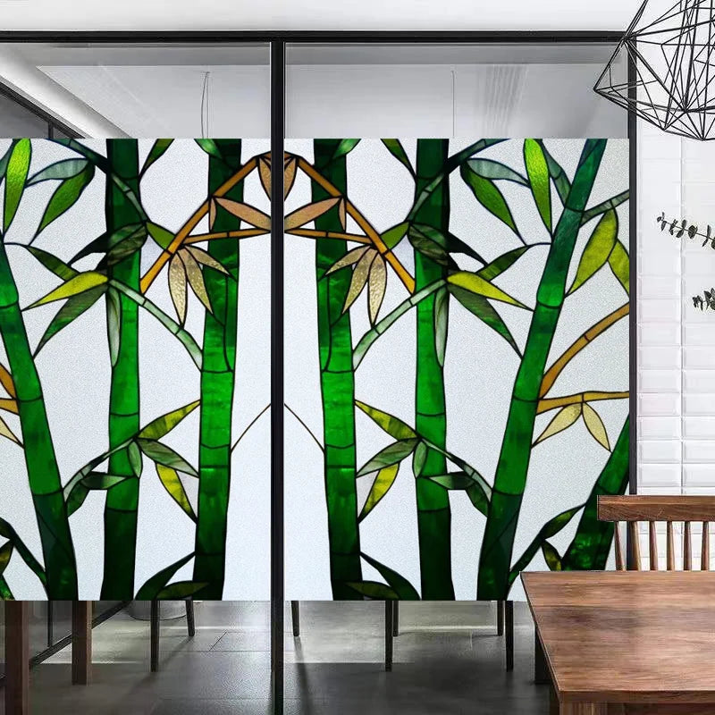 Custom Size Window Films, Frosted Stained Glass Film,Privacy Static Cling,Rose,Flower, Fruit Sticker,For Bathroom Kitchen Home