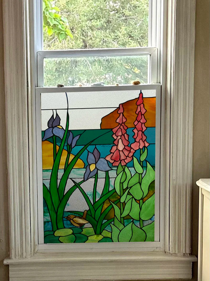Window Film Frosted Stained Glass Films Flower Static Cling Church Home Decor Bathroom Kitchen Door Sticker Customized