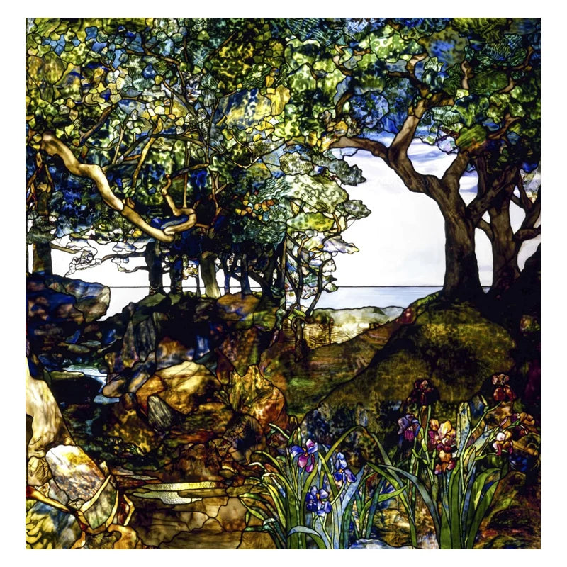 European Church Mosaic Art Glass Film Stained Window Opaque Sticker Self Adhesive/Static Cling Decor Privacy Do Custom Size FT01