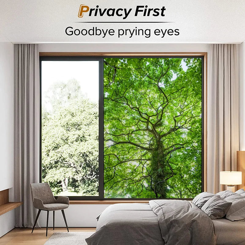 Window Film Frosted Stained Glass Films,Customized Scenery,Tree,Waterfall,Static Cling Sticker,Home Decor Foil Window Treatment