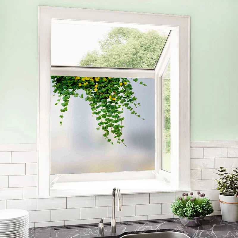 Window Film Frosted Stained Glass Films,Customized Decor Design Leaf Static Cling Sticker,Home Decor Foil Window Treatment