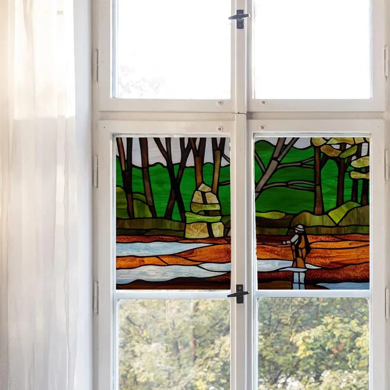Custom size Window Film Stained Glass Decorative Window Sticker Privacy Frosted Static Cling Home Decal for Glass Door