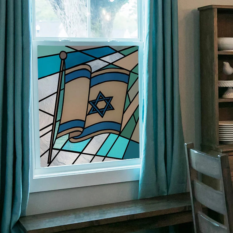 Custom size Window Film Stained Glass Films Square Window Sticker Retro Church Frosted Static Cling Home Decor for Glass Door