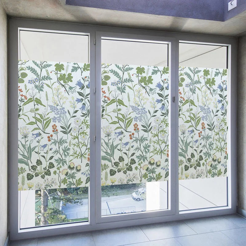 Window Film Frosted Stained Glass Films Customized Privacy Static Cling For Bathroom Door Sticker Lemon Fruit Tree Flower