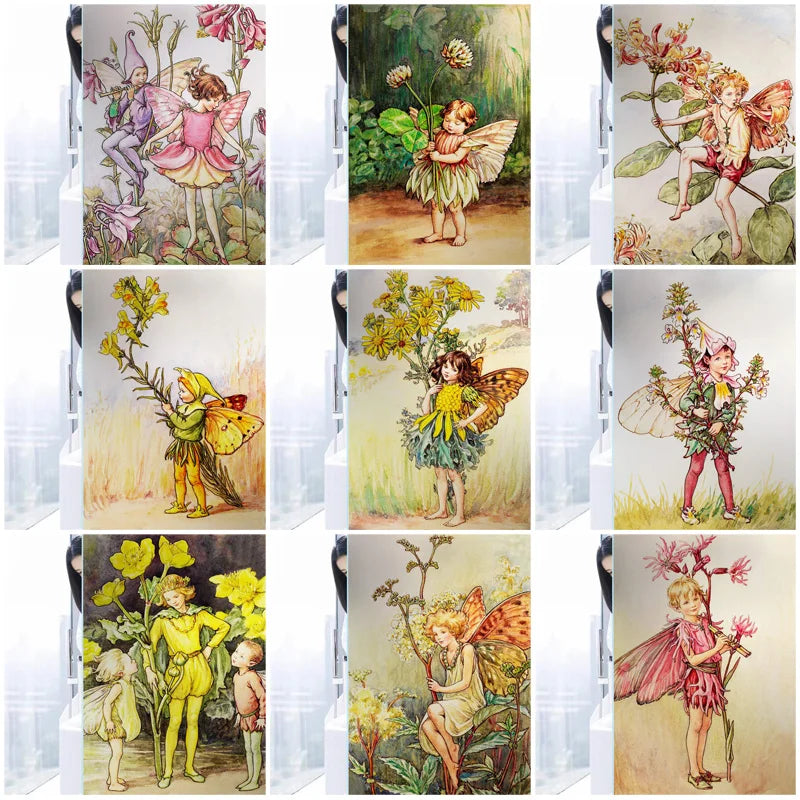 Custom Size Stained Glass Window Film Flower Tree Fairy Stickers Static Cling For Kitchen Bathroom Bedroom Glass Door Home Decor