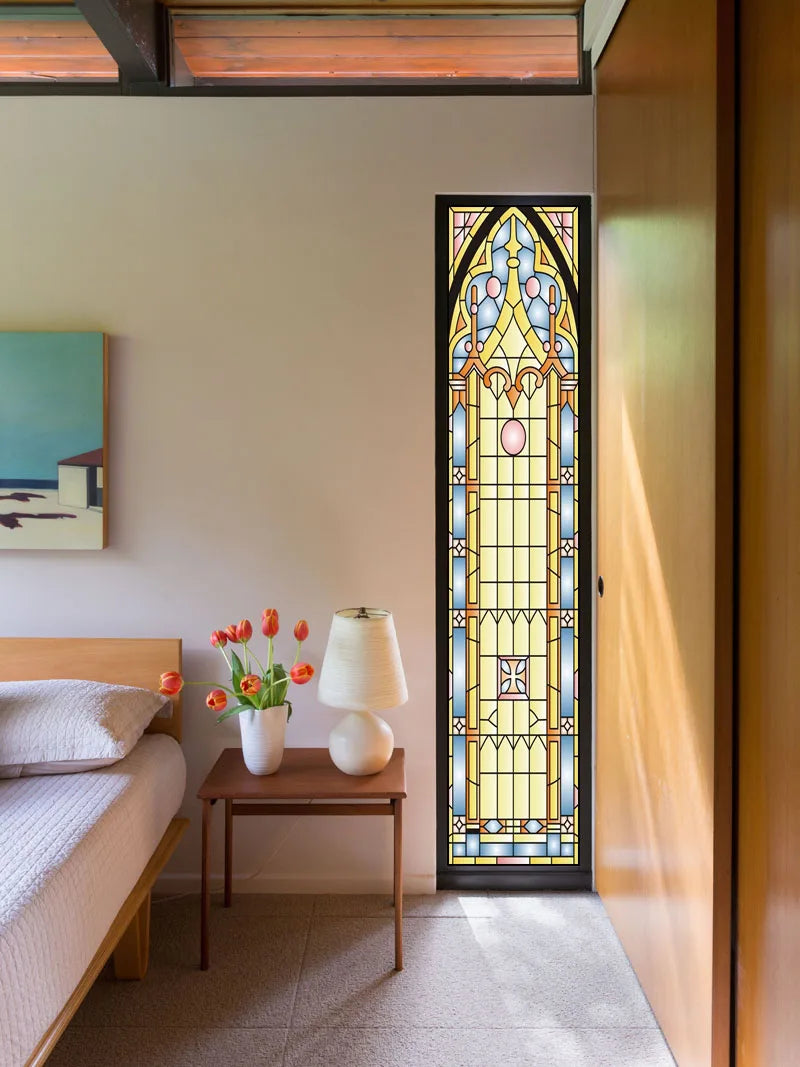 Window Film Frosted Stained Glass Films,Customized Privacy Static Cling,European style Sticker,For Office Home Bathroom Decor