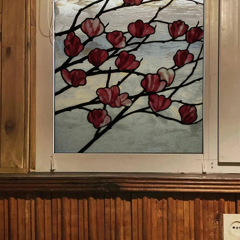 Window Film Frosted Stained Glass Films Flower Static Cling Church Home Decor Bathroom Kitchen Door Sticker Customized