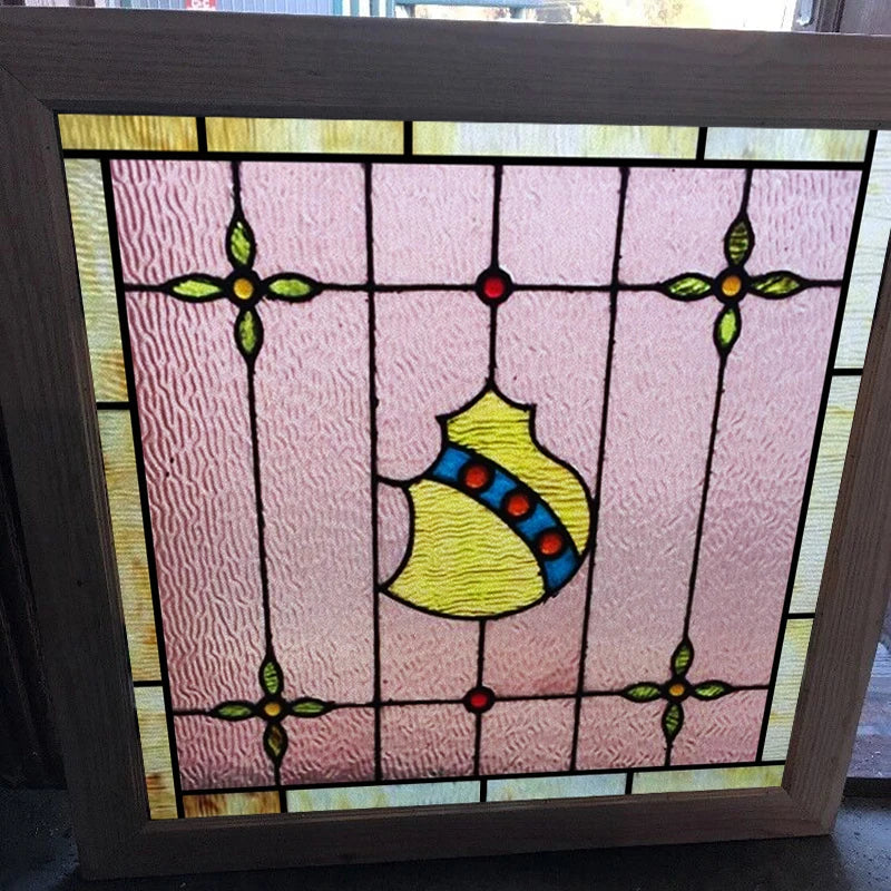 Custom size Glass Film/Stained Glass Sticker Frosted Privacy Static Cling Retro Vintage Pattern Shower Bathroom Office Home Deco