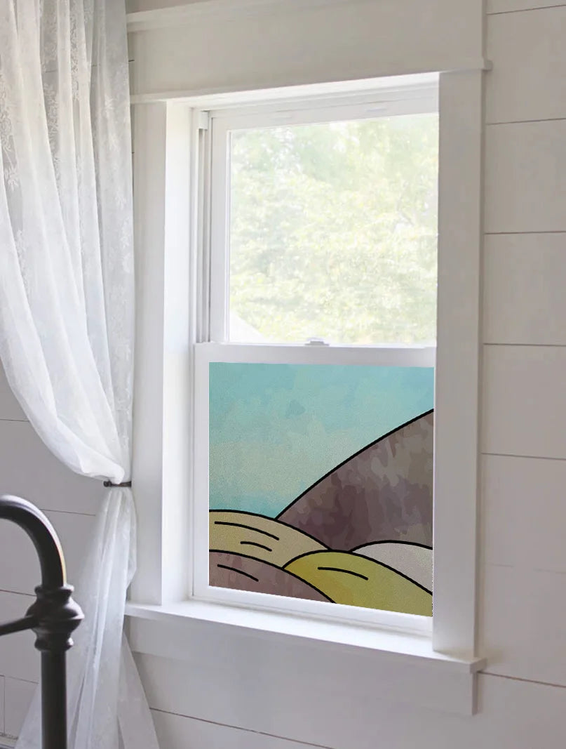 Privacy Window Film Static Clings Stained Glass Non-Adhesive Anti-UV Protection Heat Control Door Stickers for Home