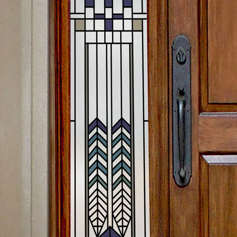 Custom Size Stained Glass Window Film Frosted Privacy Static Cling Retro Prairie Matte Door Sticker Bathroom Office Home Decor