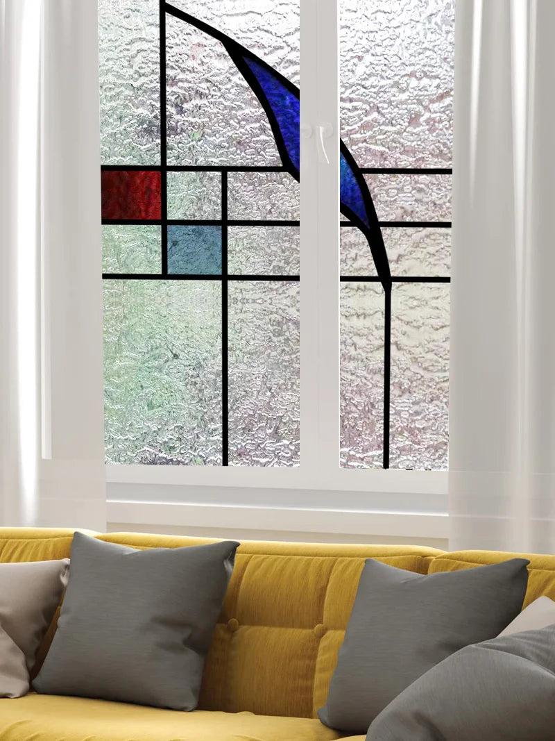 Custom size 3D Matte Window Film Stained Glass Decorative Uv Window Sticker Privacy Frosted Static Cling Window Decor for Glass