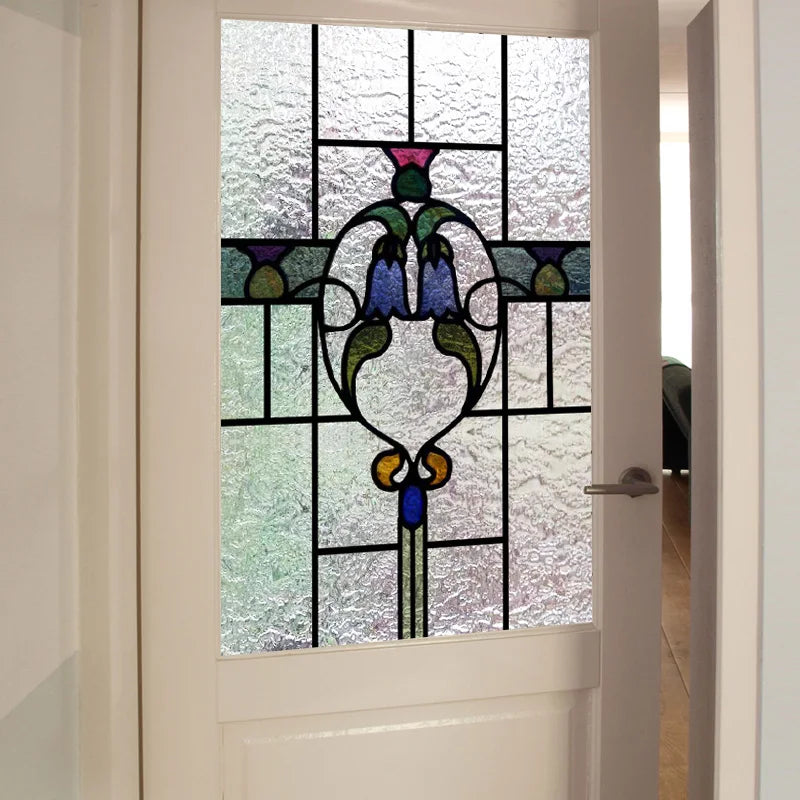 Custom size 3D Matte Window Film Stained Glass Decorative Uv Window Sticker Privacy Frosted Static Cling Window Decor for Glass