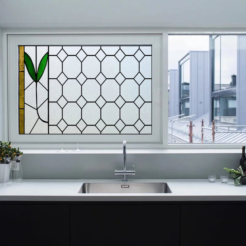 Window Film Frosted Stained Glass Films,Church Static Cling,Privacy Films,Door Sticker,for Kitchen Office Home Decor Customized
