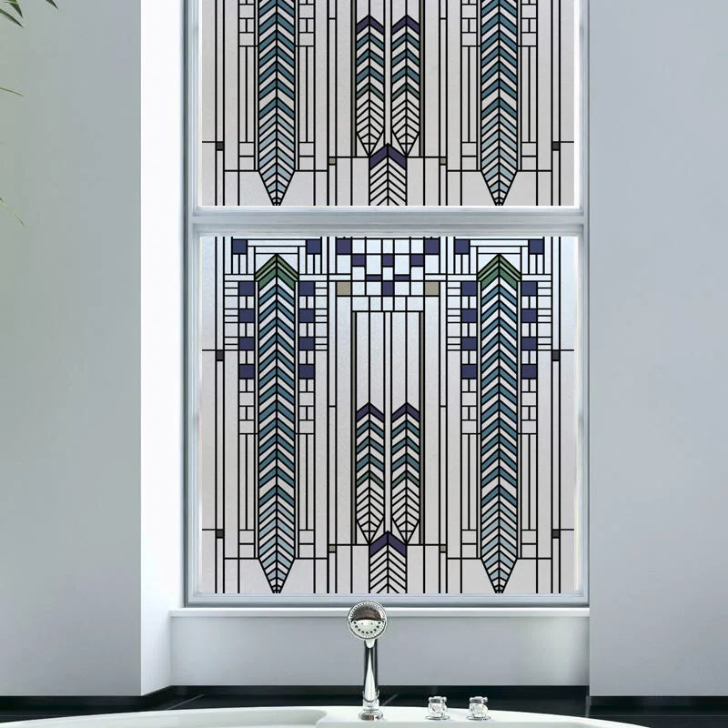Custom size Window Film Stained Glass Decorative Window Sticker Privacy Frosted Static Cling Window Decal for Glass Door Office