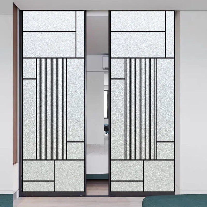 Custom Size Stained Glass Window Film Frosted Privacy Static Cling Retro Prairie Matte Door Sticker Bathroom Office Home Decor